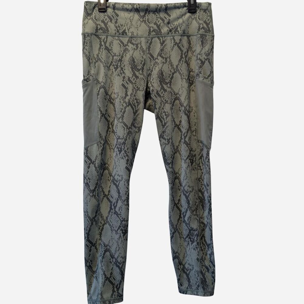 Fabletics Mint Green Snakeskin Python Pocket Leggings XL